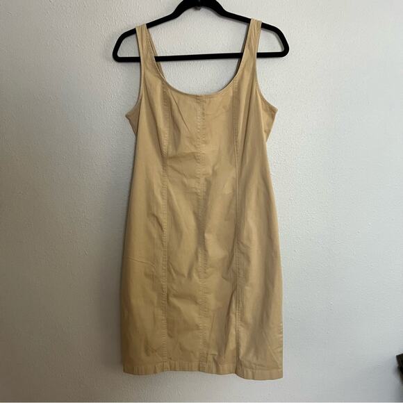 New J. Crew Chino Scoop Neck Tan Sleeveless Knee Length Dress Women's size 4 - Picture 1 of 5